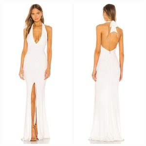 Nookie x REVOLVE Illegal Halter Gown in White Medium